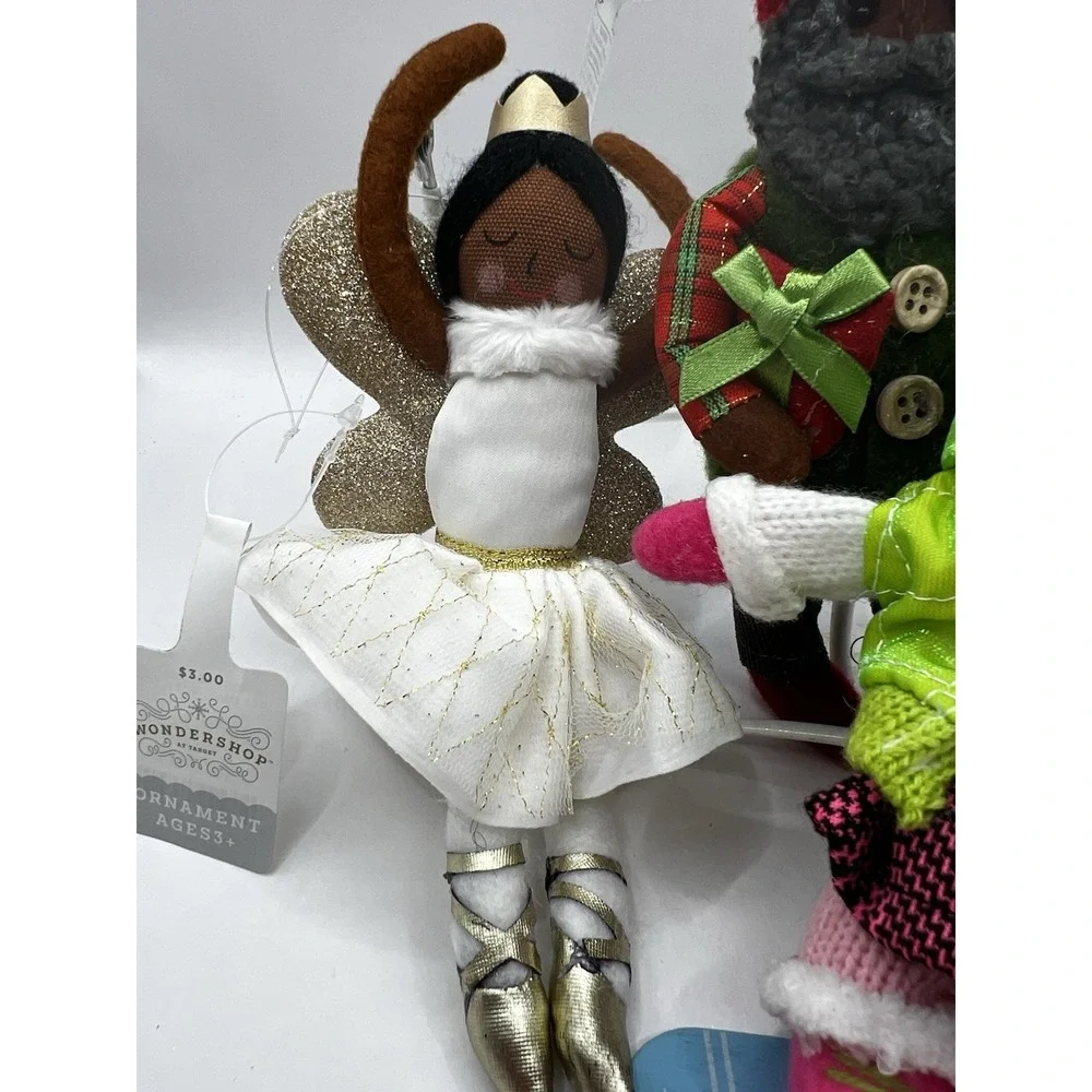 Wondershop 3 Ornaments Retired Felt Lumber Jack Ballerina Snow Boarder 2023 NWT